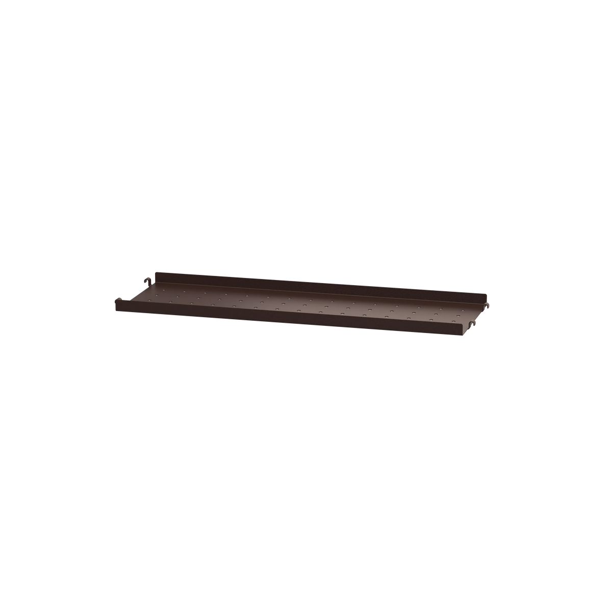 String Furniture Regalboden aus Metall niedrige Kante B58 x T20, Dunkelbraun