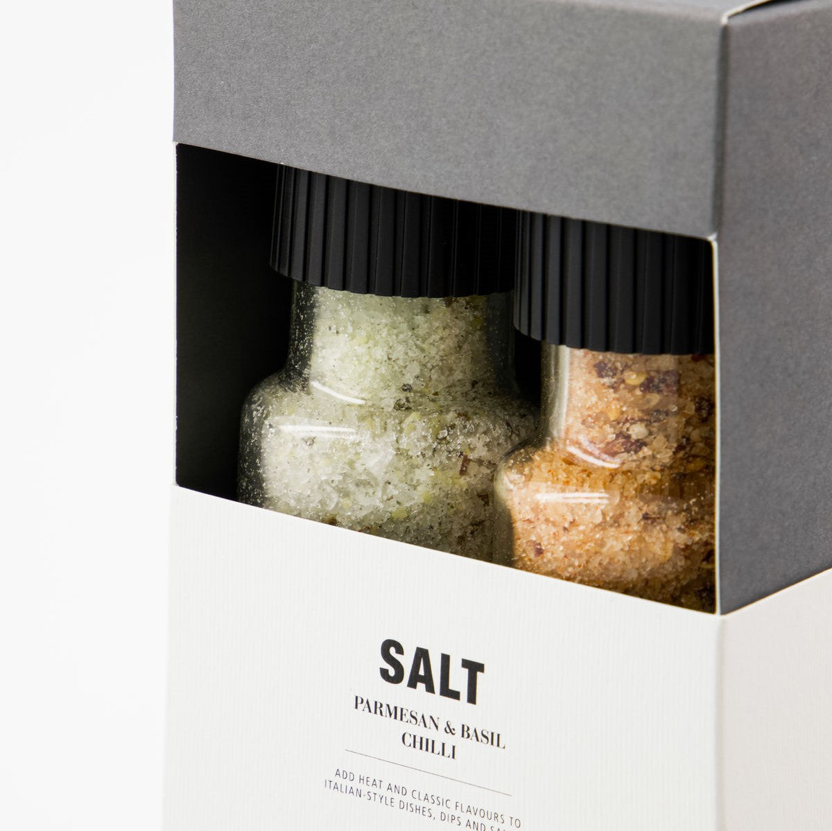 Nicolas Vahé Geschenkbox PARMESAN + BASIL SALT & CHILLI SALT Gewürze 2er Set 320g 315g