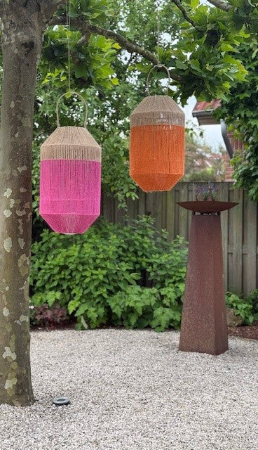 Van der Leeden Laterne ORANGE Jute Natur/Orange | Ø 34cm H 60cm