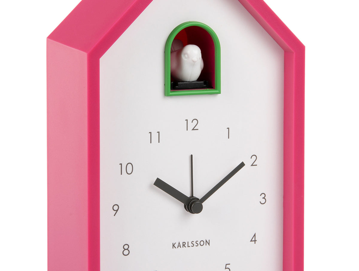 Karlsson Kuckucksuhr Wecker MODERN CUCKOO bright pink | 6x12x20 cm