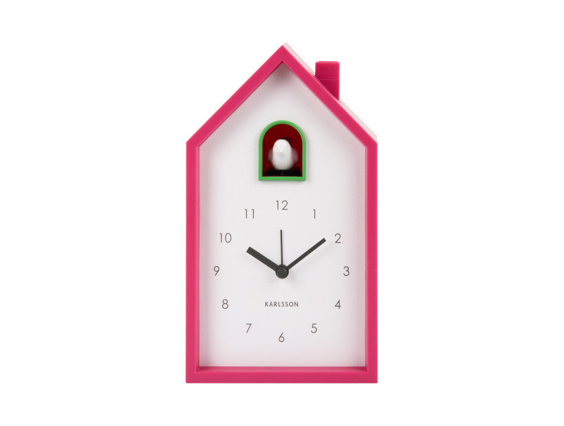 Karlsson Kuckucksuhr Wecker MODERN CUCKOO bright pink | 6x12x20 cm