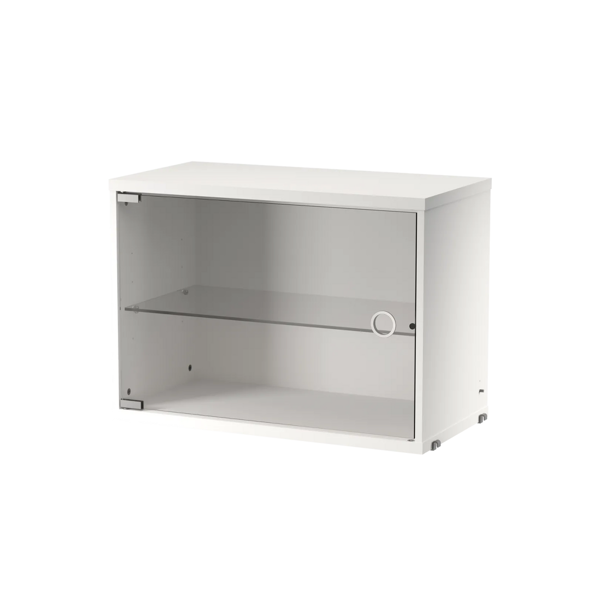 String Furniture Vitrine mit Schwenktür aus Glas B58 x T30 x H42, Weiß