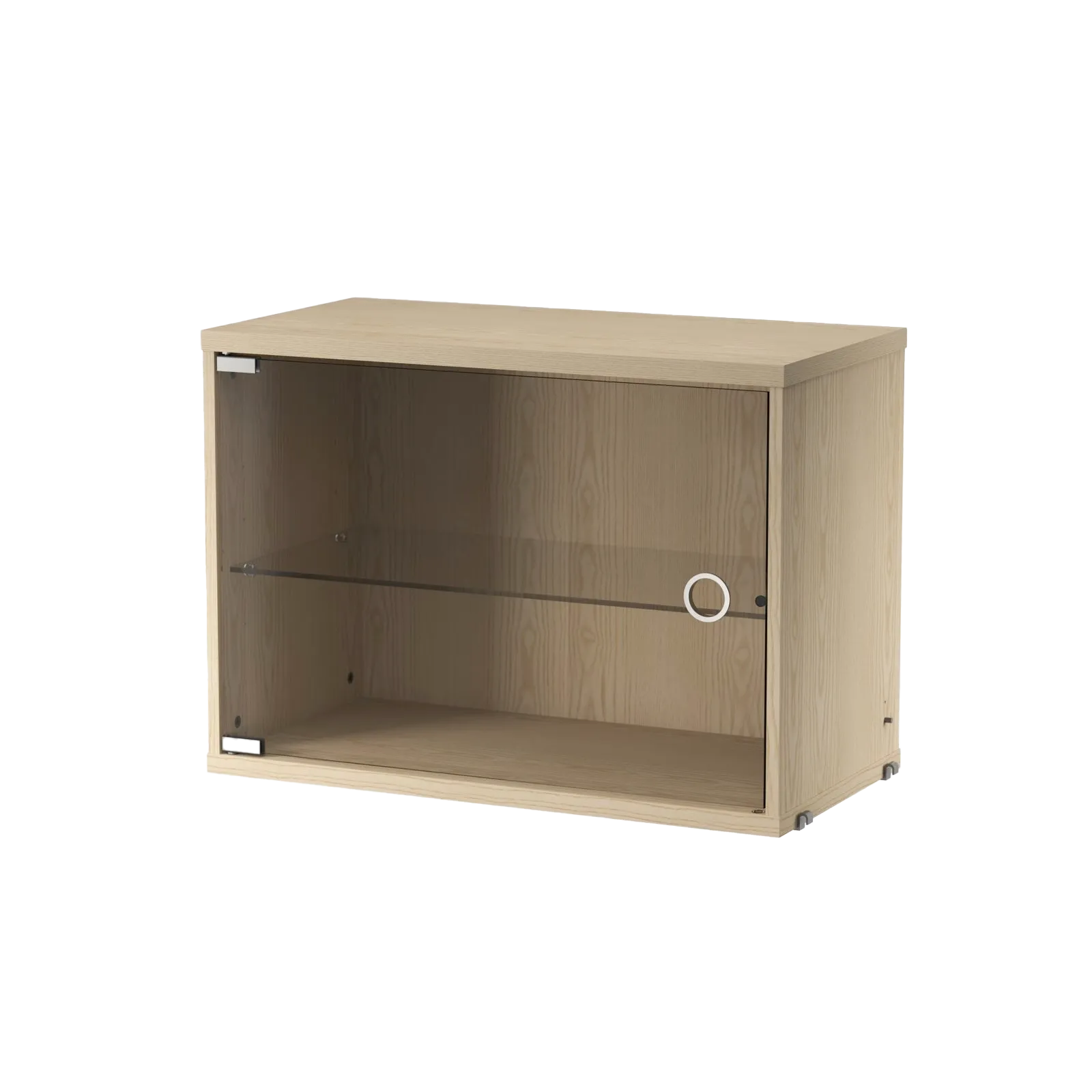 String Furniture Vitrine mit Schwenktür aus Glas B58 x T30 x H42, Esche