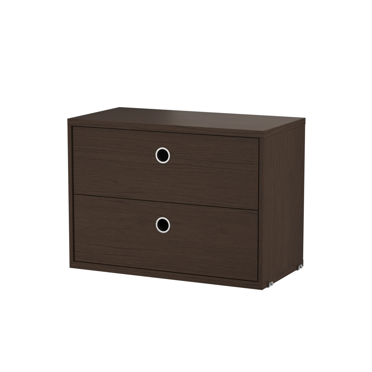 String Furniture Schubladenschrank B58 x T30 x H42, Dunkel gebeizte eiche
