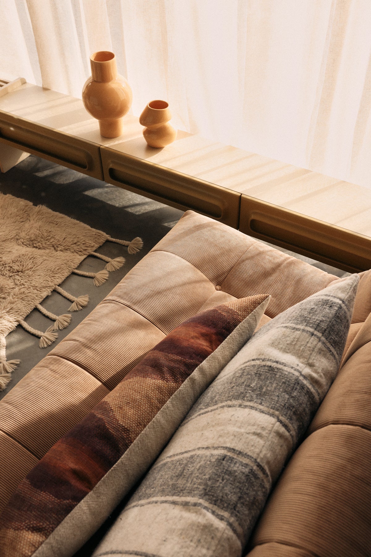 Hkliving LAZY LOUNGE BENCH Cordsamt braun