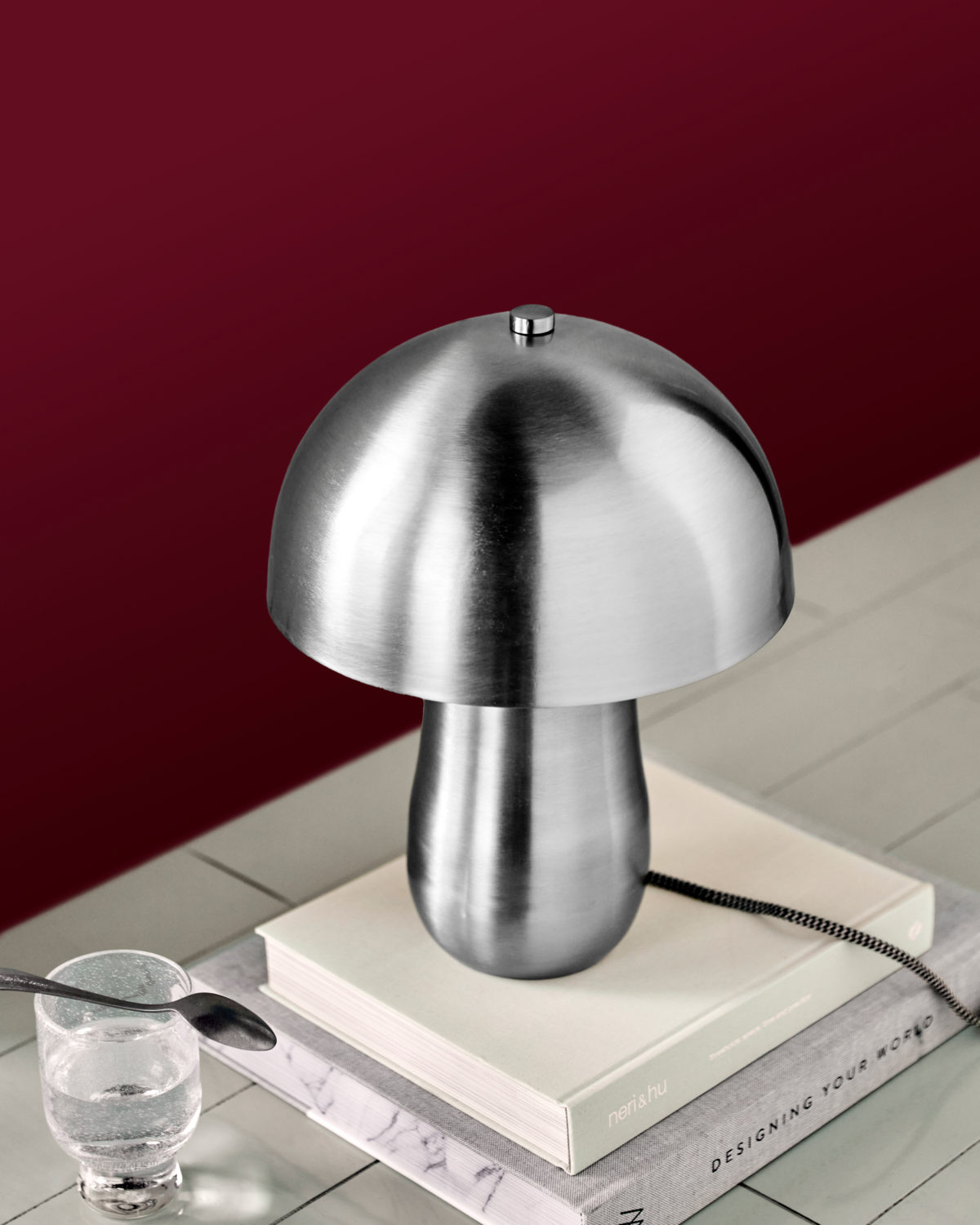 House Doctor Tischlampe ROOMIE gebürstetes silber | 9x9x33cm
