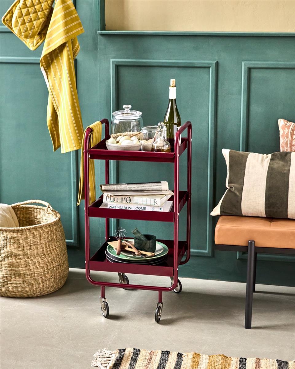 House Doctor Wagen ROLL burgund