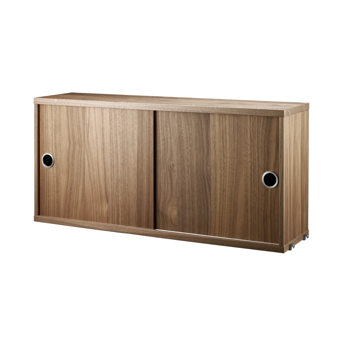 String Furniture Schrank mit Schiebetüren B78 x T20 x H37, Walnuß