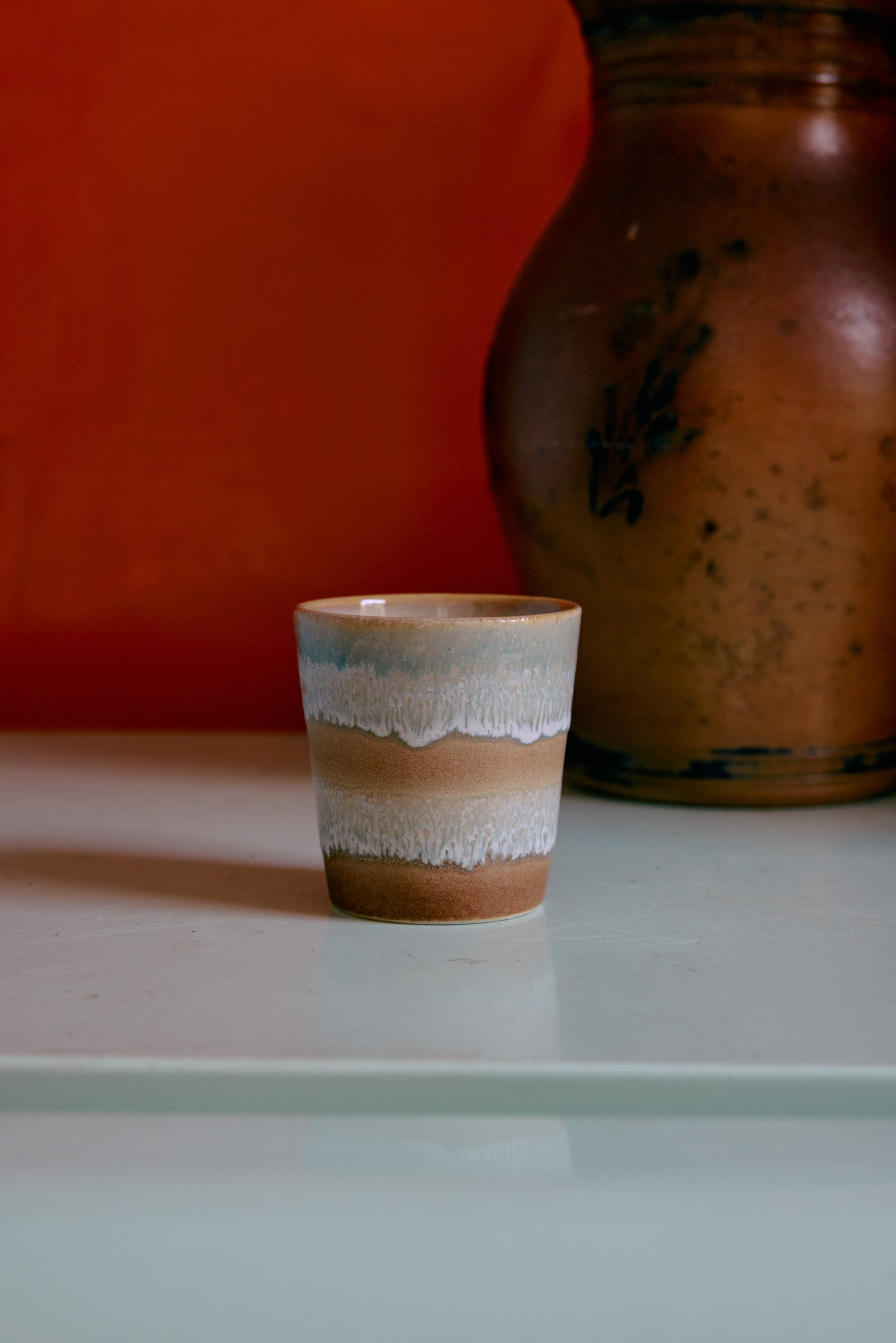 HKliving Becher Coffee Mugs POP ART 70s Ceramics bunt 4er Set | Ø7,5x8cm