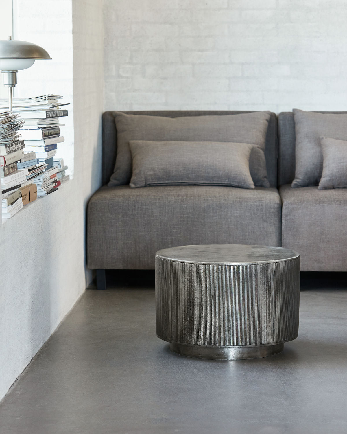 House Doctor Couchtisch ROTA gebürstetes Silber | 50x50x35cm