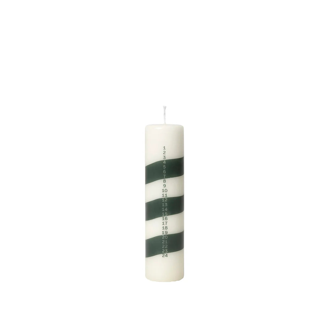 Broste Copenhagen Adventskerze LINEA offwhite grün | Ø5 x 20 cm