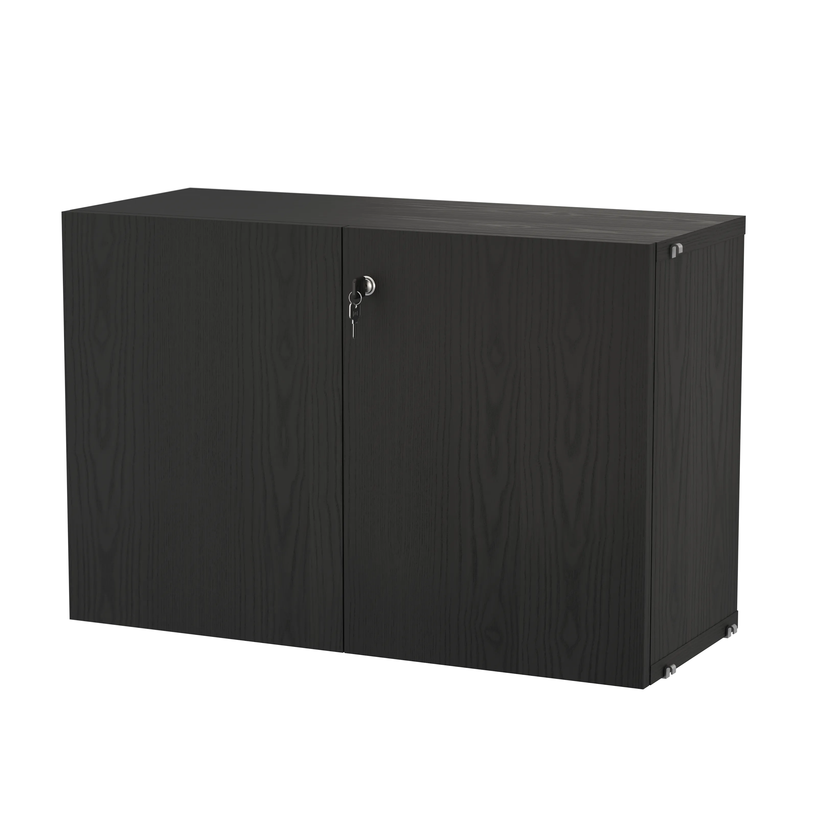 String Furniture Schrank mit Schloss B78 x T32.2 x H52, Schwarz gebeizte Esche