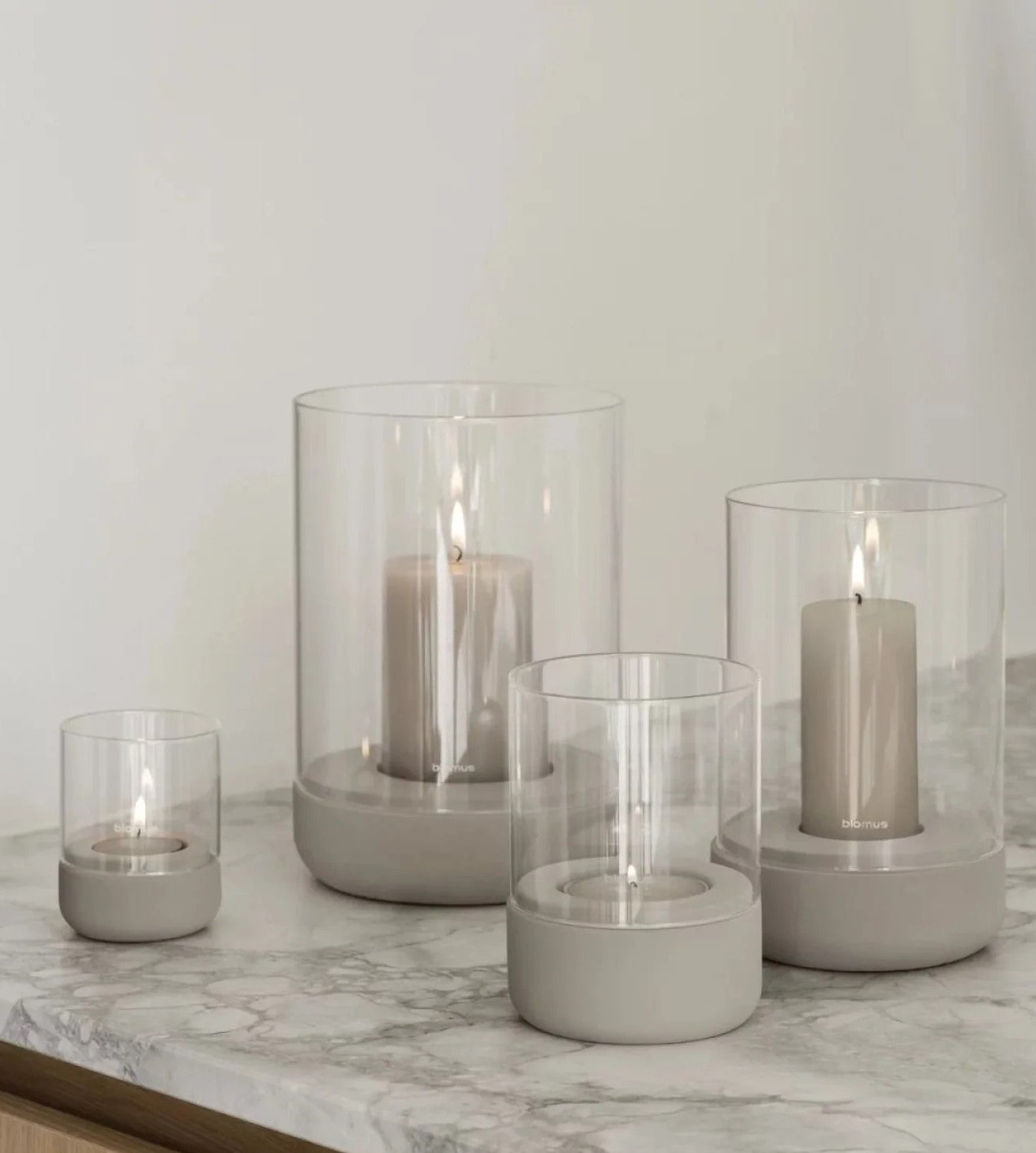 Blomus Windlicht CALMA XS 2er Set Beton | Ø 7x9cm