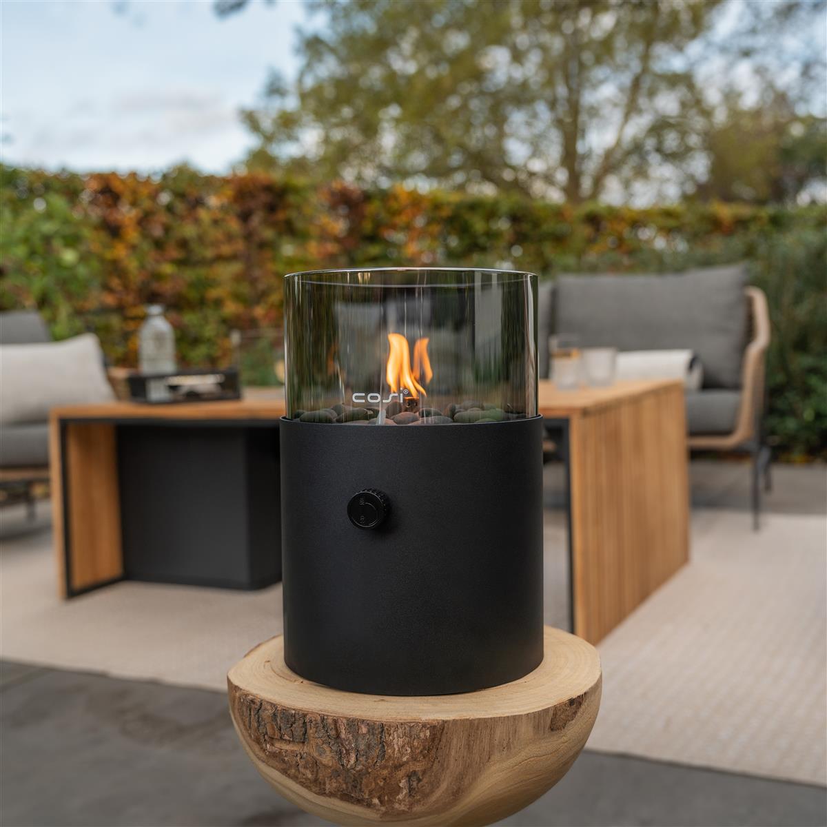 Cosifire Tischfeuer COSISCOOP XL black smoked | Ø 20,5x30cm
