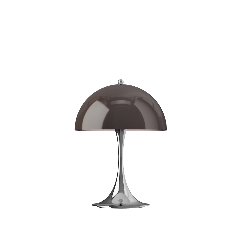 Louis Poulsen Tischleuchte PANTHELLA 250 CHROME OPAL BROWN portable | Ø25x34,6cm