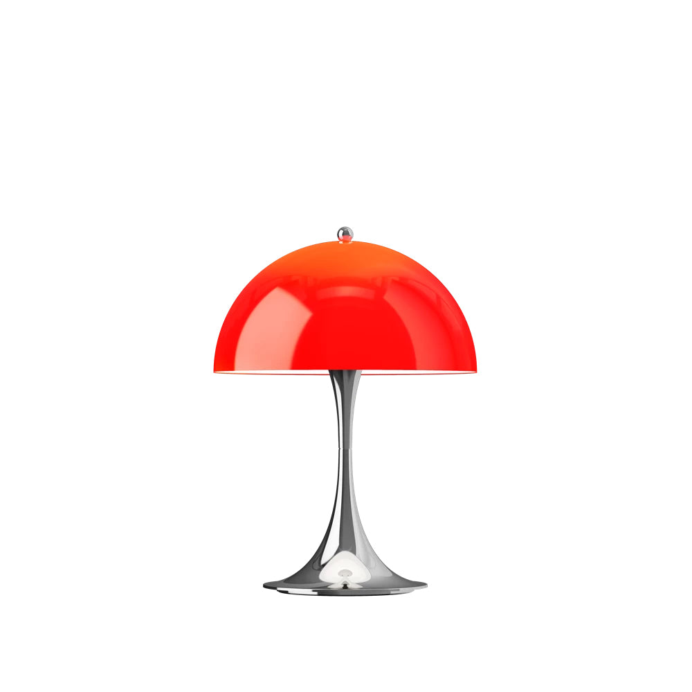Louis Poulsen Tischleuchte PANTHELLA 250 CHROME OPAL RED portable | Ø25x34,6cm