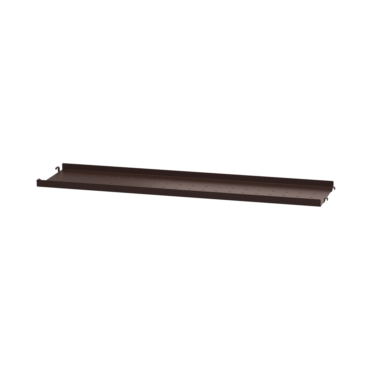 String Furniture Regalboden aus Metall niedrige Kante B78 x T20, Dunkelbraun