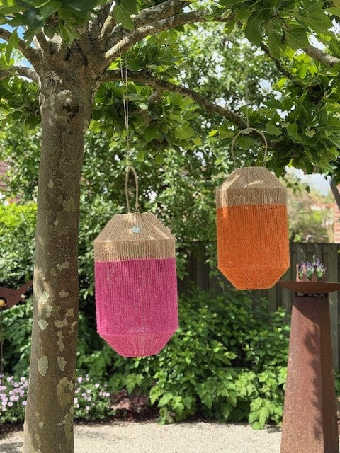 Van der Leeden Laterne ORANGE Jute Natur/Orange | Ø 34cm H 60cm