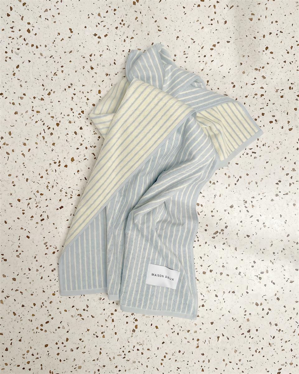Maison Deux Badetuch STRIPES COLOR Blue Butter Yellow | 140x70cm