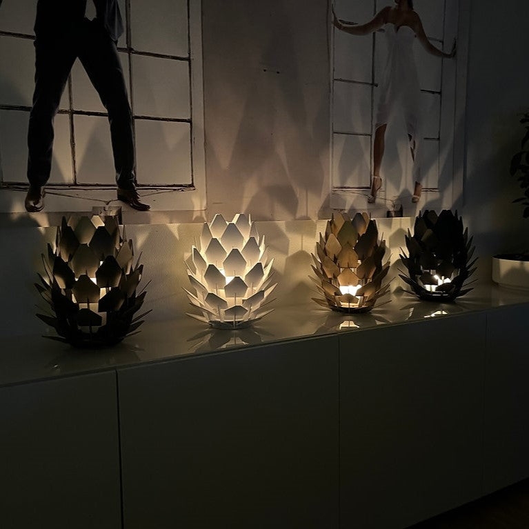 TOMMRE Laterne KOTTE + SPIRA Ethanol Lampe corten | Ø28x31cm
