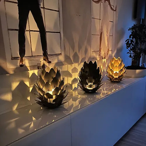TOMMRE Laterne KOTTE + SPIRA Ethanol Lampe corten | Ø28x31cm