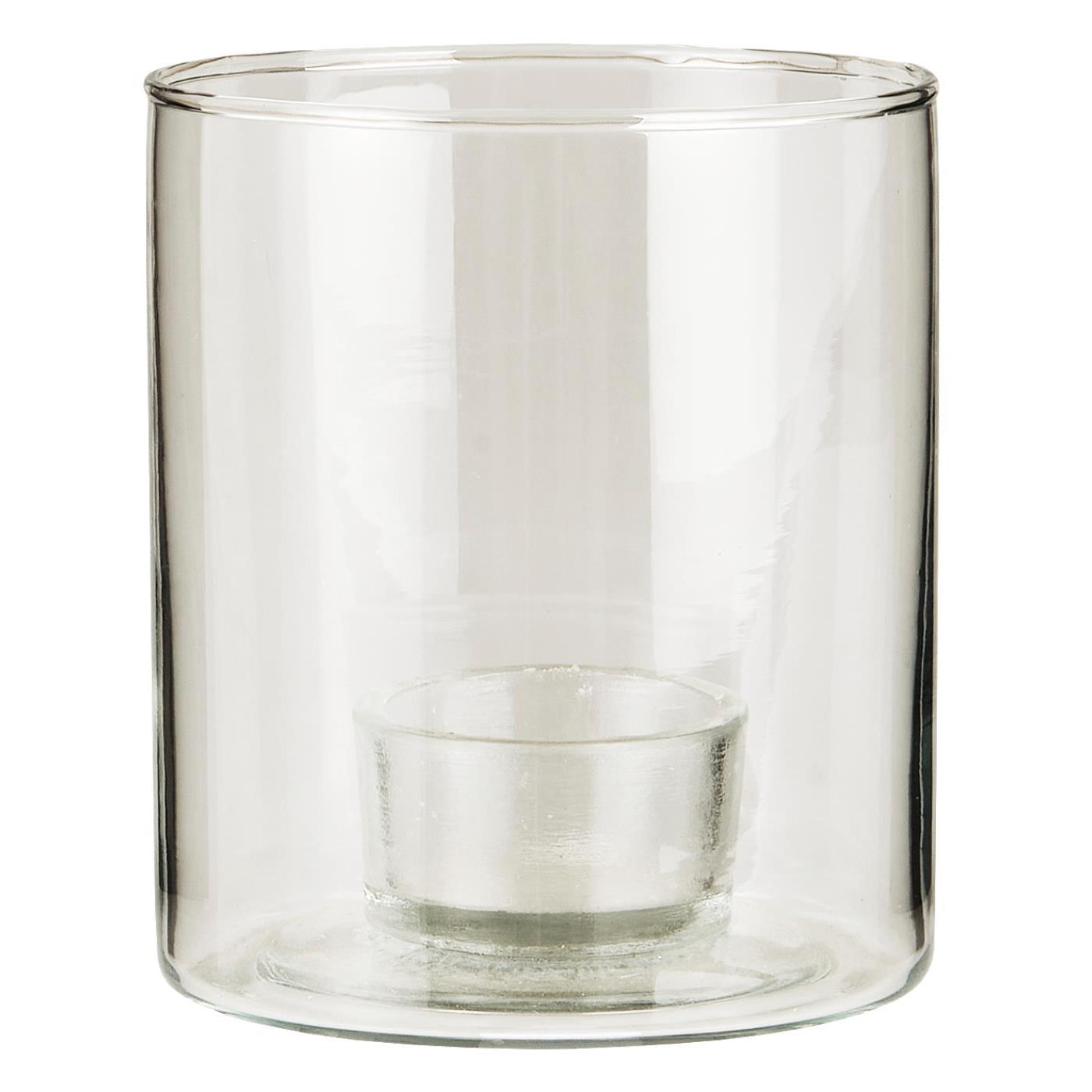 IB Laursen Windlicht GLAS Kerzenhalter fixiert für Teelicht | Ø9,5x11cm