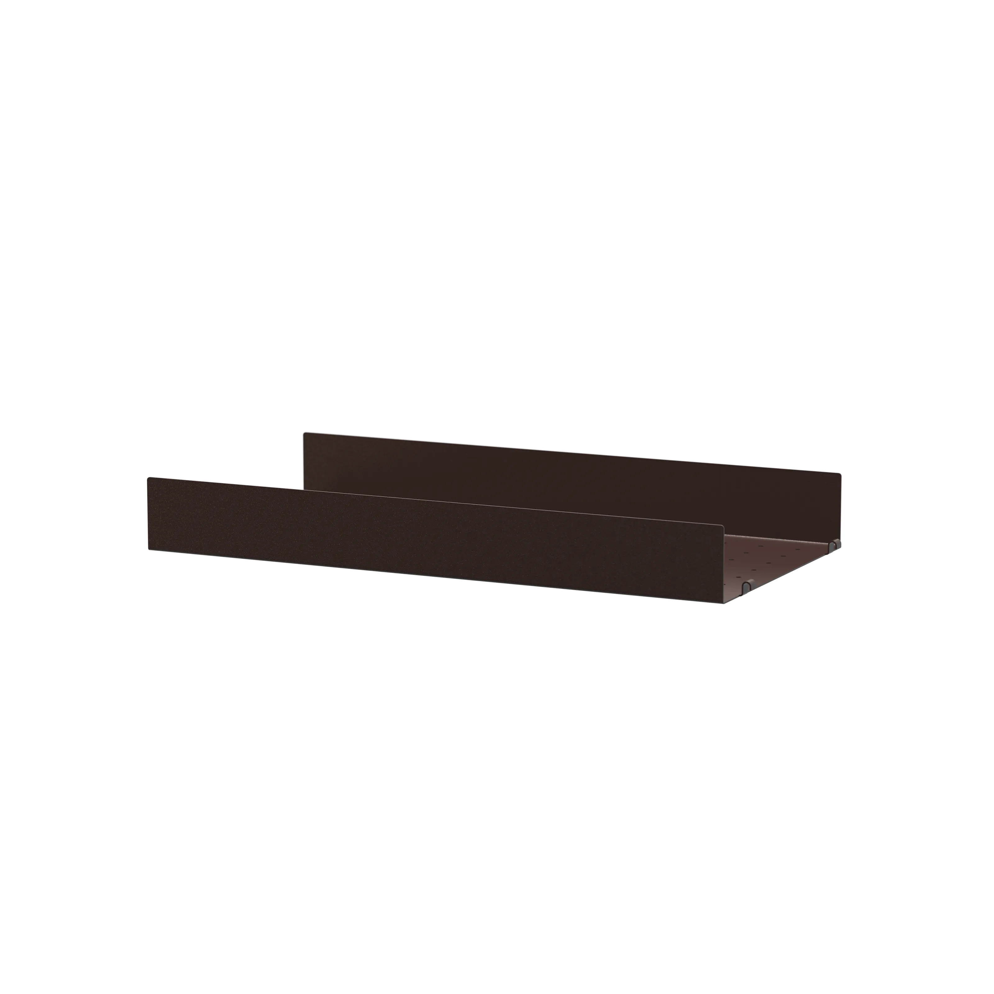 String Furniture Regalboden aus Metall hohe Kante B58 x T30, Dunkelbraun
