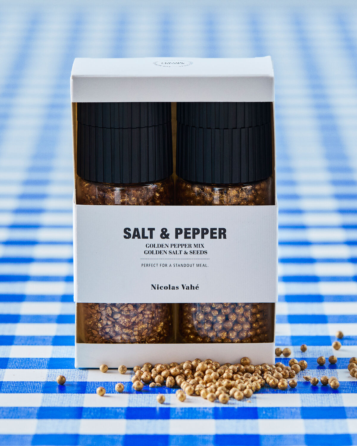 Nicolas Vahé Geschenkbox GOLDEN SALT & SEEDS + PEPPER MIX 2er Set Gewürze | 86g +73g