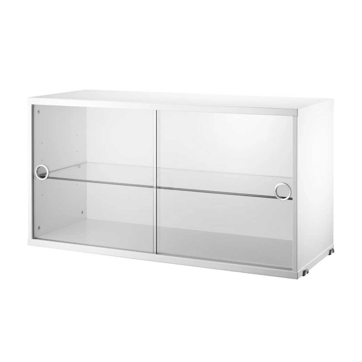 String Furniture Schrank mit Schiebetüren aus Glas B78 x T30 x H42, Weiß