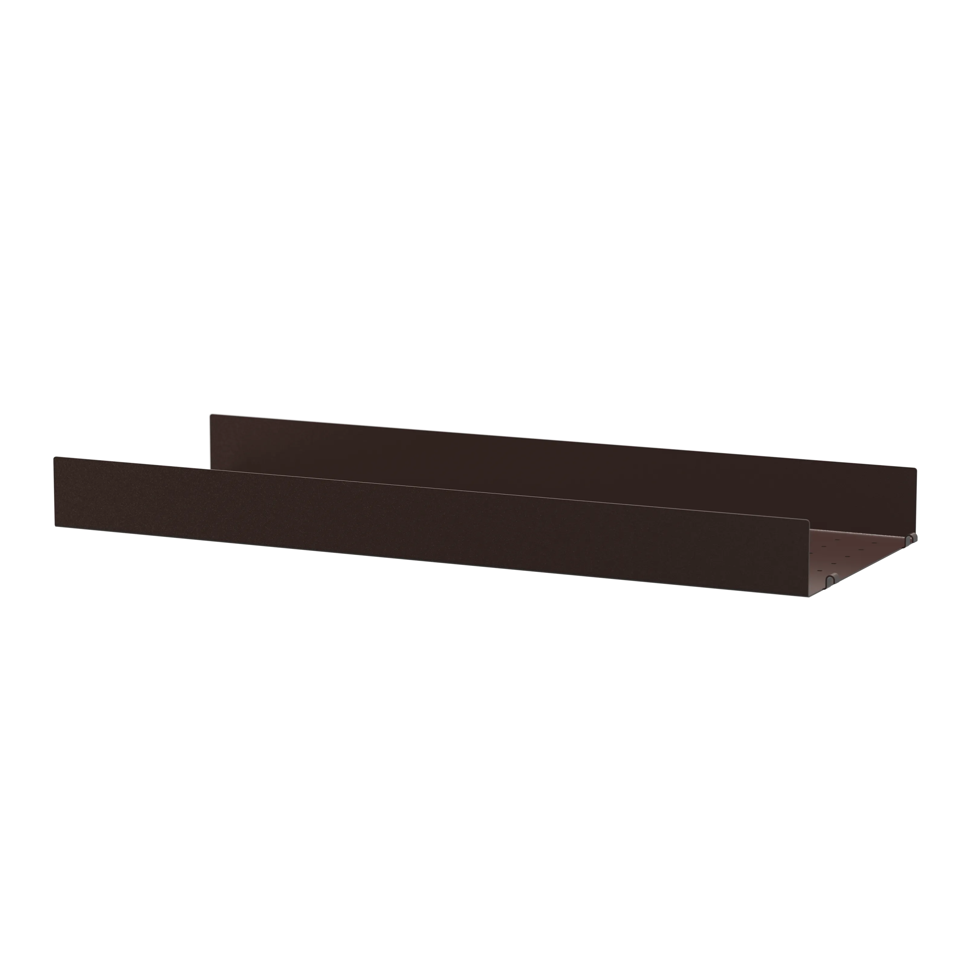 String Furniture Regalboden aus Metall hohe Kante B78 x T30, Dunkelbraun