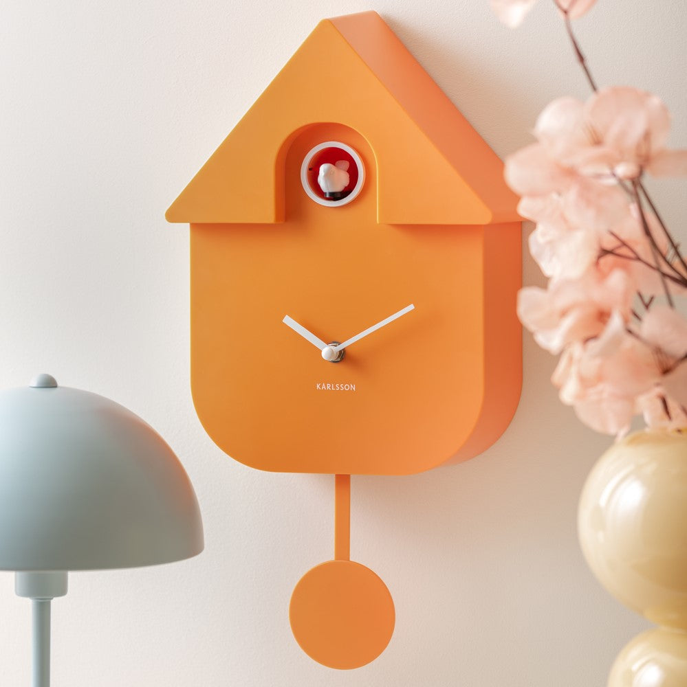 Karlsson Kuckucksuhr MODERN CUCKOO soft orange | 8,5x21,5x41 cm