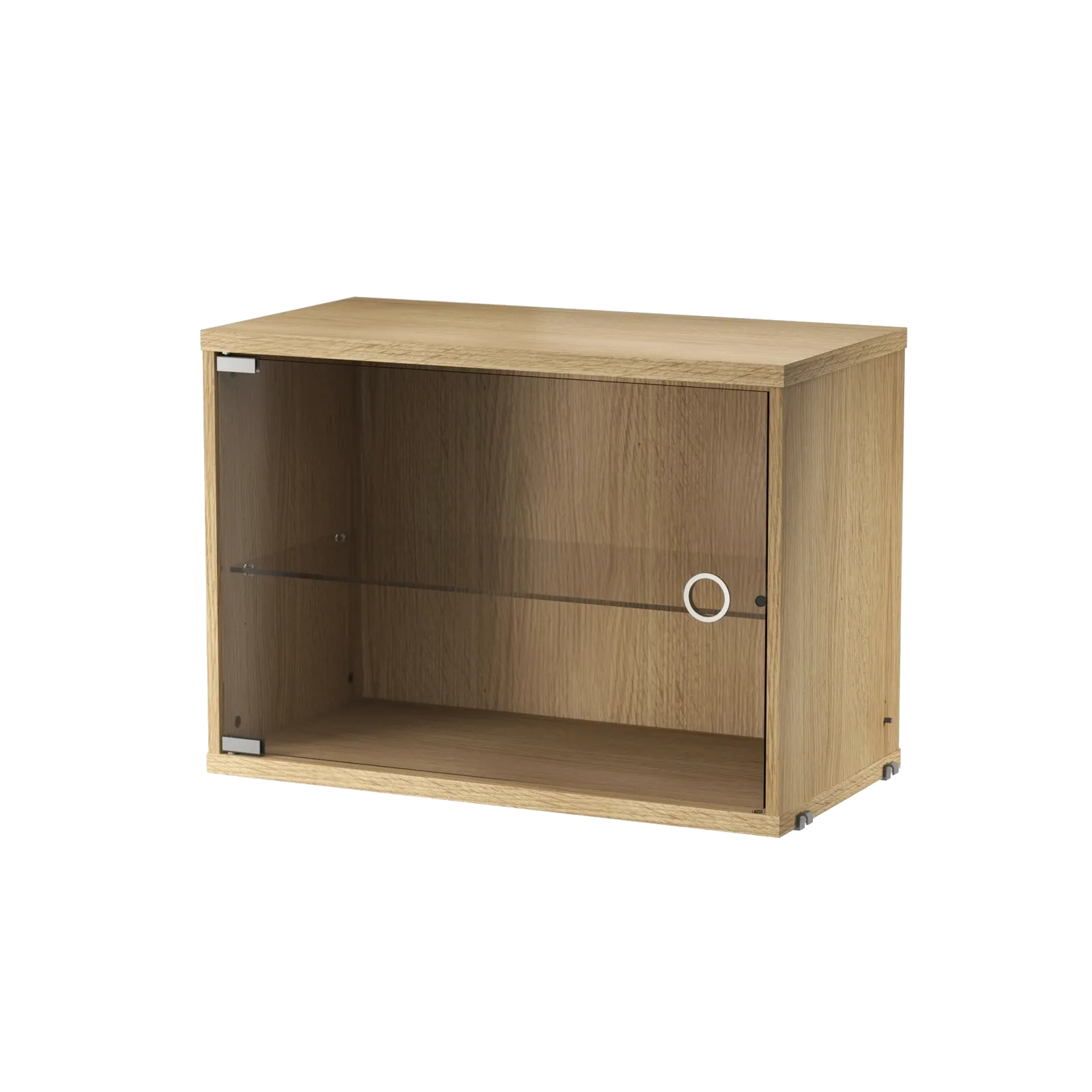 String Furniture Vitrine mit Schwenktür aus Glas B58 x T30 x H42, Eiche