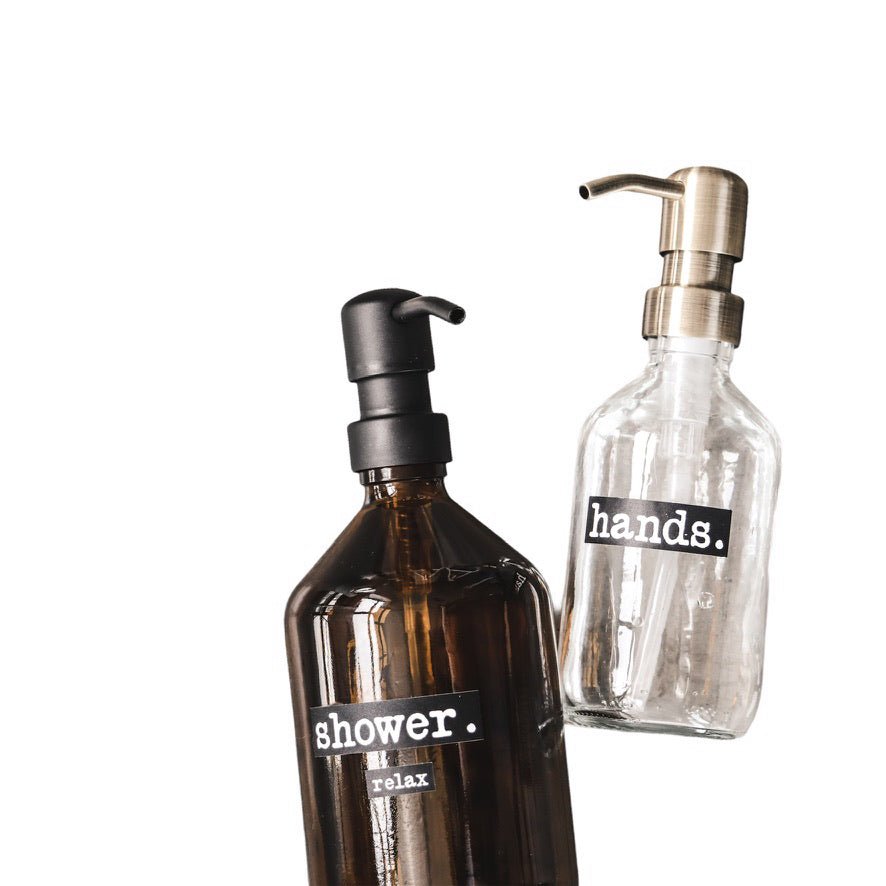 a good smile Seifenspender DIY Glas braun Edelstahlspender schwarz 250ml - Sir Henrys