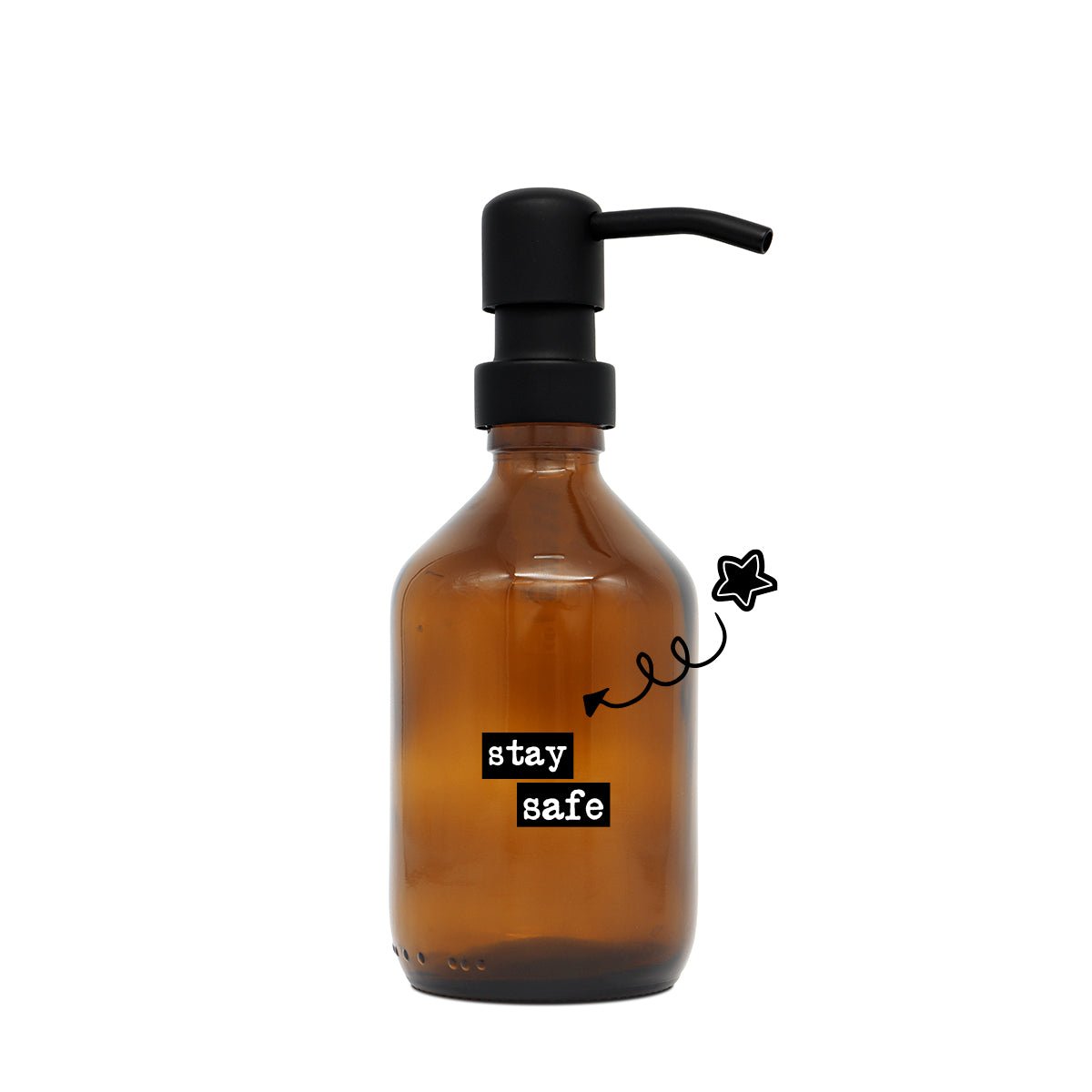 a good smile Seifenspender DIY Glas braun Edelstahlspender schwarz 250ml - Sir Henrys