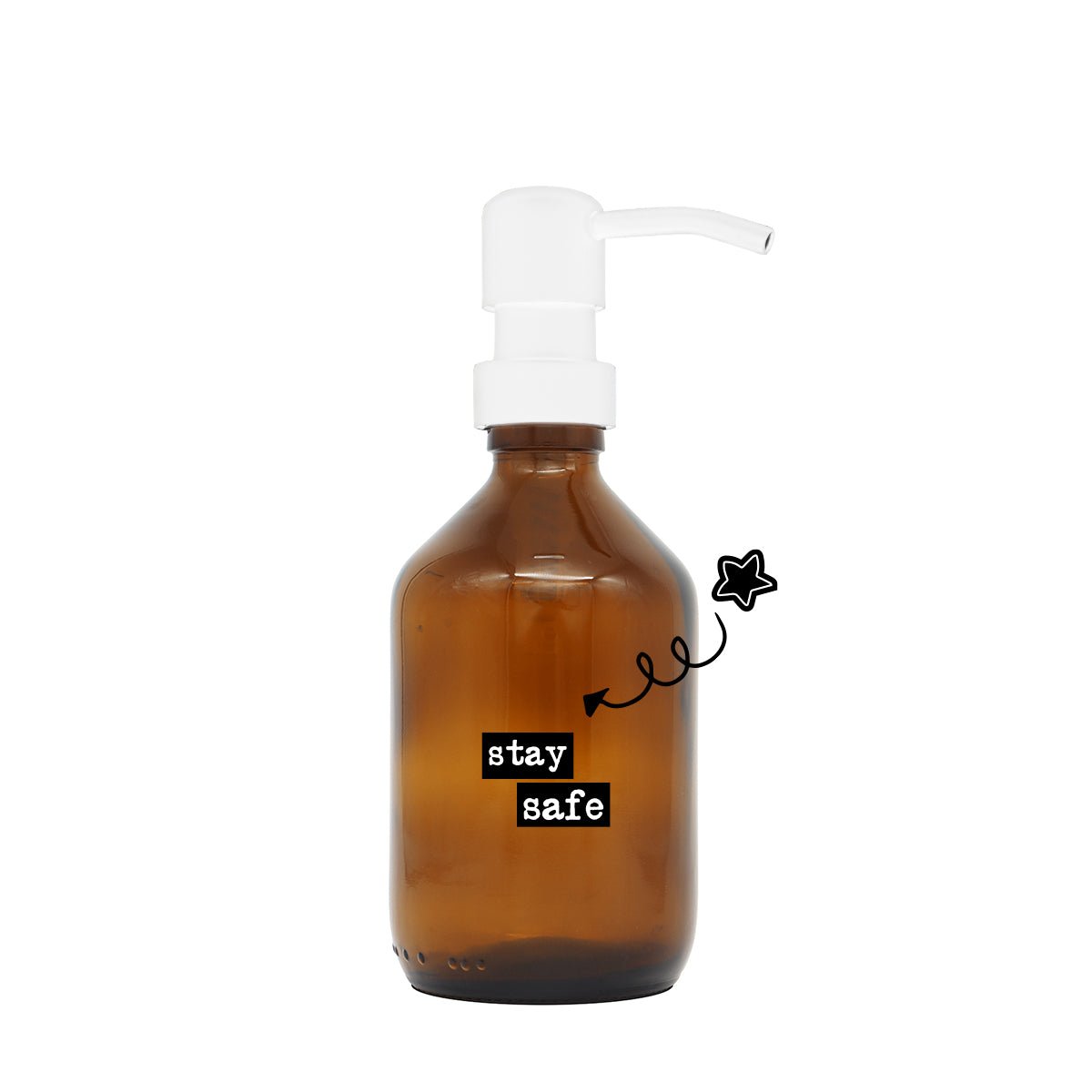 a good smile Seifenspender DIY Glas braun Edelstahlspender weiß 250ml - Sir Henrys