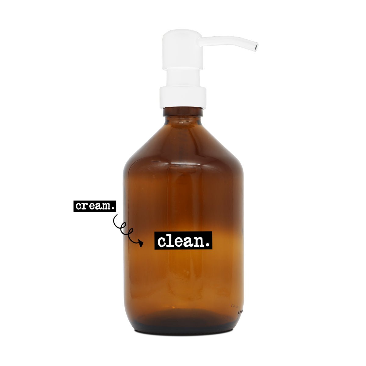 a good smile Seifenspender DIY Glas braun Edelstahlspender weiß 500ml - Sir Henrys