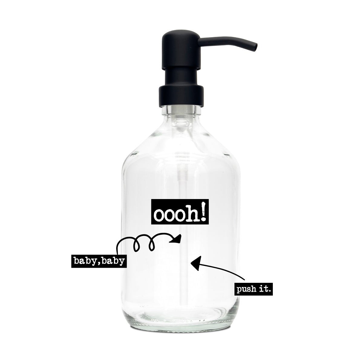 a good smile Seifenspender DIY Glas klar Edelstahlspender schwarz 500ml - Sir Henrys