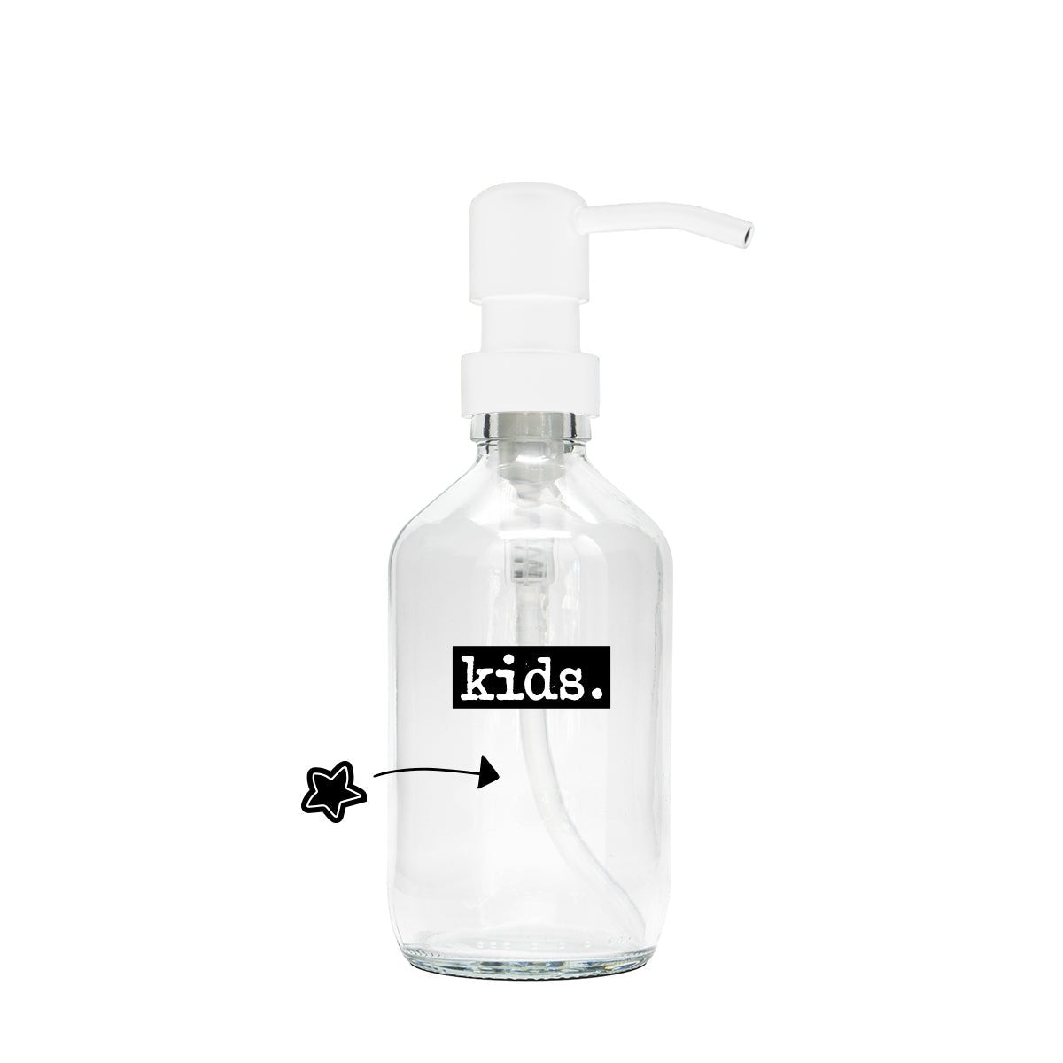 a good smile Seifenspender DIY Glas klar Edelstahlspender weiß 250ml - Sir Henrys