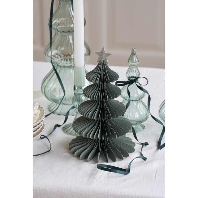 Lene Bjerre Weihnachtsdekoration ASTA S grün Glas | Ø8x19,5 cm