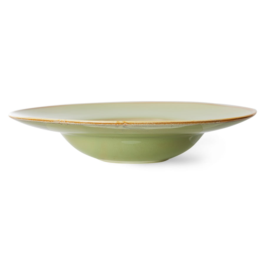HKliving Teller Pastateller MOSS GREEN Chef Ceramics hellgrün | Ø28x5,8cm
