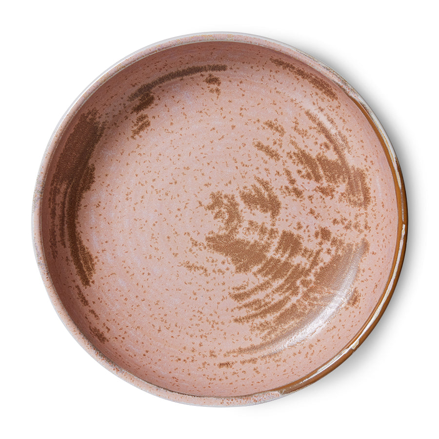 HKliving Teller tief L RUSTIC PINK Chef Ceramics rosa | Ø21,5x4,8cm