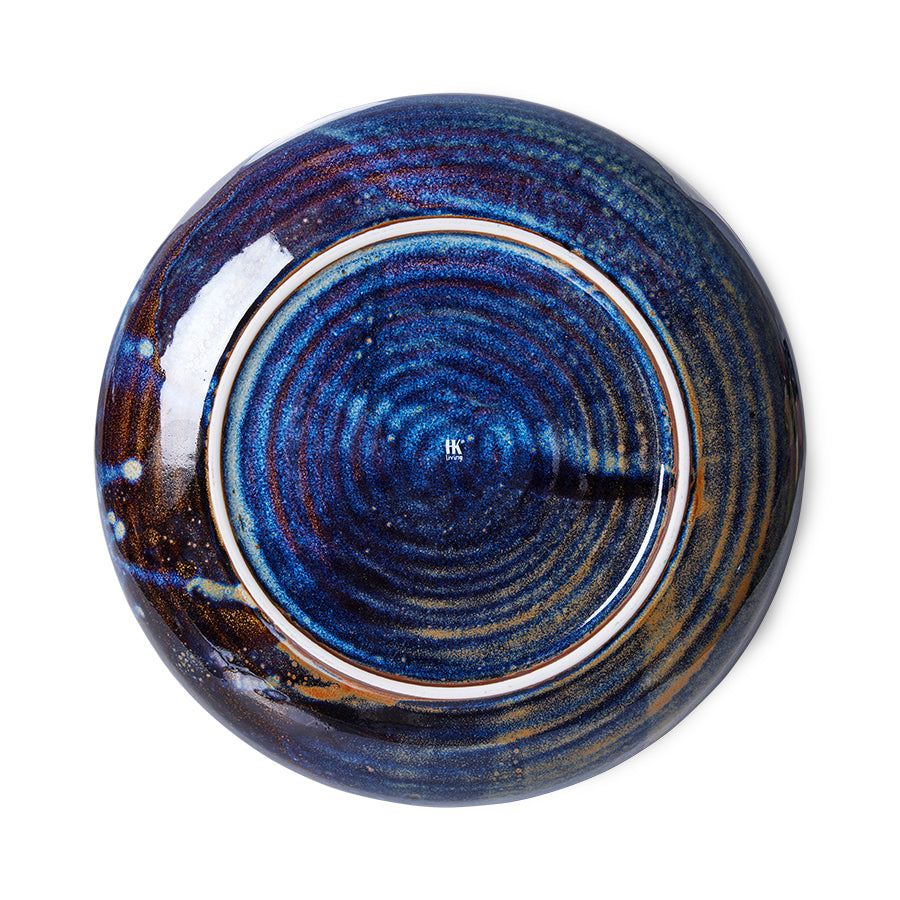 HKliving Teller tief M RUSTIC BLUE Chef Ceramics blau | Ø19,3x4,3cm