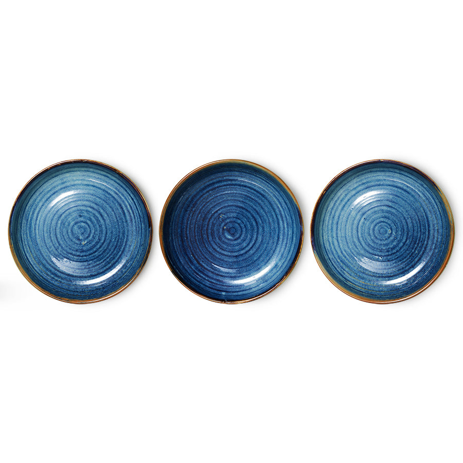 HKliving Teller tief M RUSTIC BLUE Chef Ceramics blau | Ø19,3x4,3cm