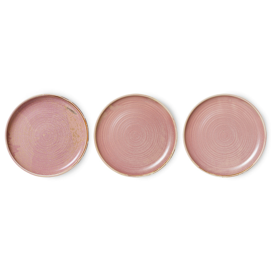HKliving Teller RUSTIC PINK Chef Ceramics rosa | Ø26x3cm