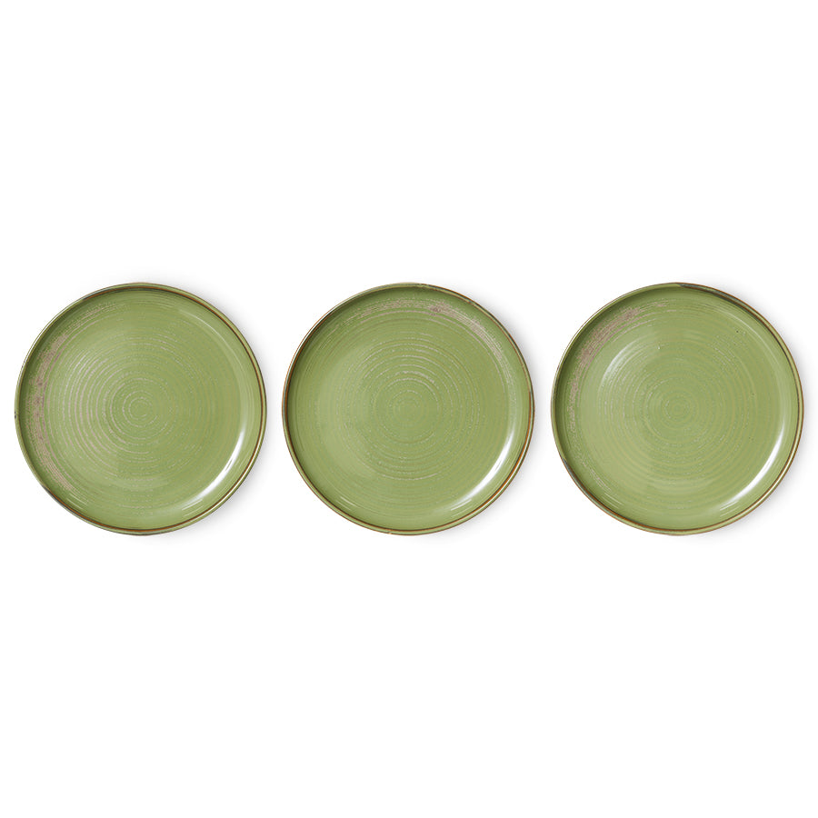 HKliving Teller MOSS GREEN Chef Ceramics hellgrün | Ø26x3cm