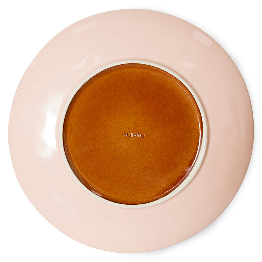 HKliving Teller BEDROCK 70s Ceramics bunt 2er Set | Ø27,5x2cm