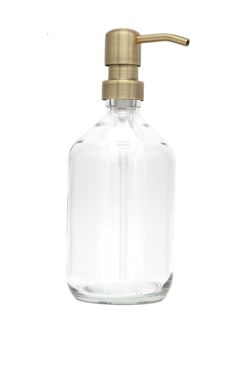 a good smile Seifenspender DIY Glas klar Edelstahlspender gold 500ml