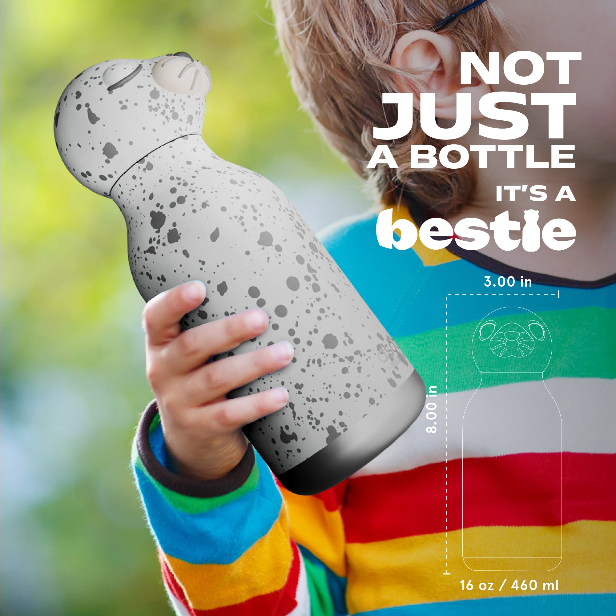 Asobu® Kindertrinkflasche BESTIE mit Strohhalm 460ml - ROBBE