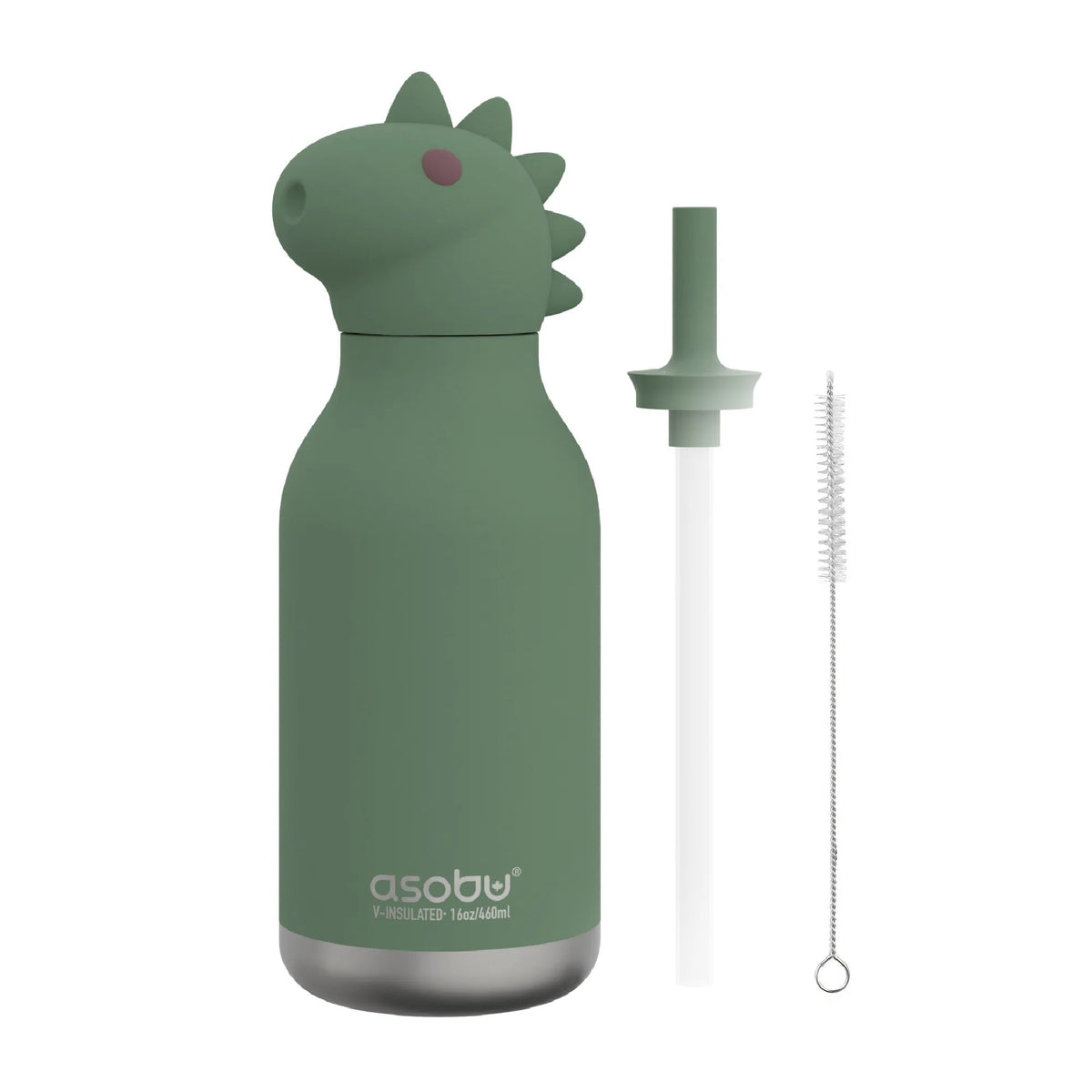 Asobu® Kindertrinkflasche BESTIE mit Strohhalm 460ml - DINOSAURIER - Sir Henrys