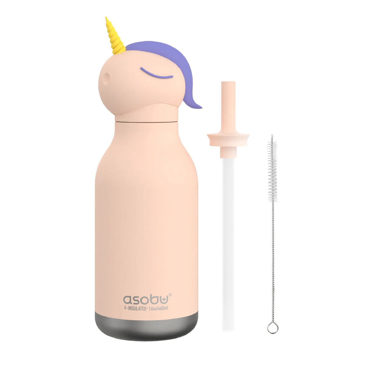 Asobu® Kindertrinkflasche BESTIE mit Strohhalm 460ml - EINHORN - Sir Henrys